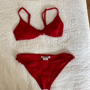Lacoste red bikini